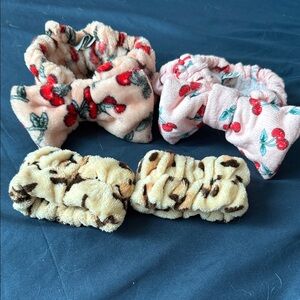 Cherry and Leopard Print Hair Accessories Set